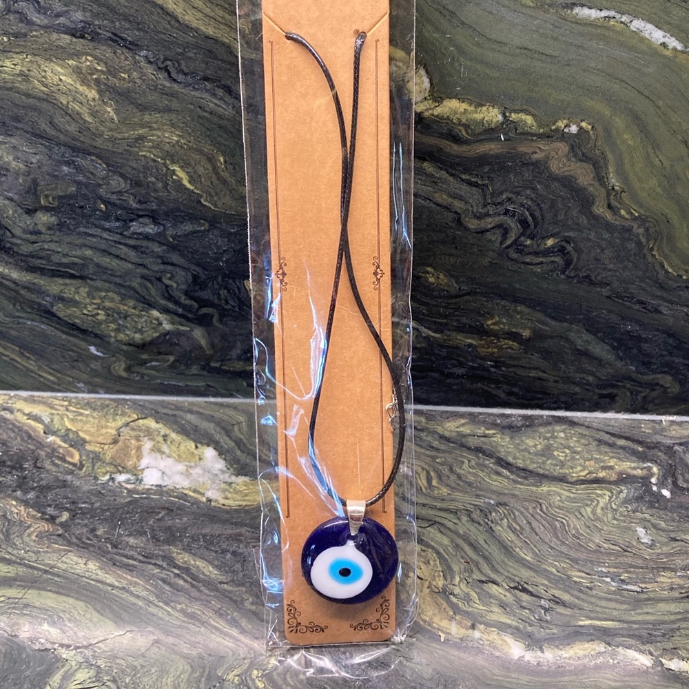 Evil Eye Pendant Cord Necklace Hand Crafted New - Picture 6 of 11